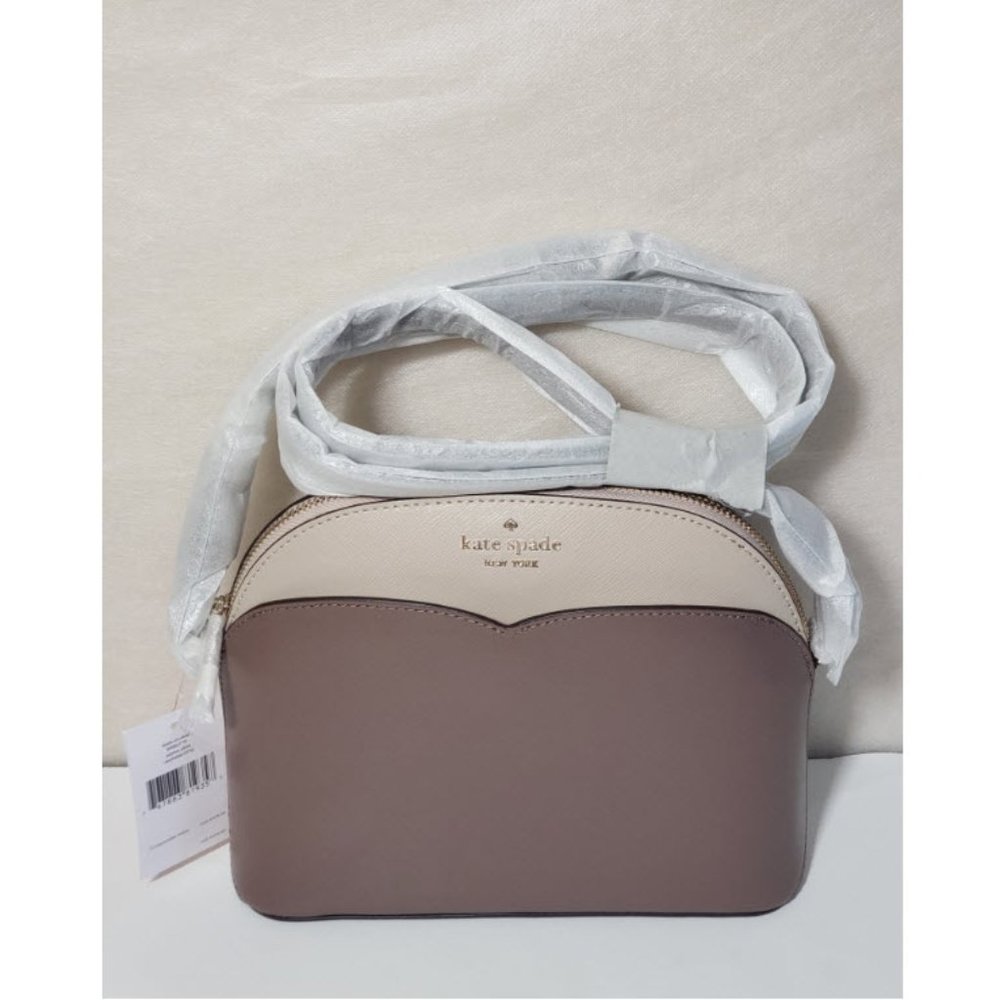 Payton Colorblock Dome Black Leather Cross Body Bag